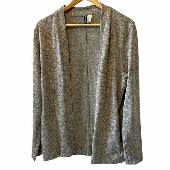 H&M DIVIDED Salt&Pepper Open Tight Knit Cardigan M - Picture 1 of 7